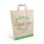 SafePro 1/6BBPTY 12.5x7x17-Inch 1/6 Thank You Print Kraft Brown Shopping Bag w/Flat Handle, 250/CS