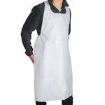 SafePro AHC Disposable Heavy Weight White Poly Aprons, 250/CS