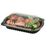 SafePro CDM710-LH710D, 10"x7" 32 Oz Half Rib Black Base & Clear PP Lid Combo, 126/CS