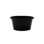 SafePro FK2B, 2 Oz Black Polypropylene Portion/Souffle Cups, 2500/Cs. Lids Sold Separately.