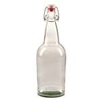 SafePro GB32, 33 Oz. Reclosable E.Z. Cap Glass Bottle, Clear, with Stopper, 12/CS