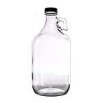 SafePro GBH1750, 59Oz/1.75L Half Gallon Clear Glass Growler with Handle and Poly Twist Lid, EA (Discontinued)