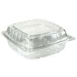 SafePro Yespac HCP602, 6x6x3.38-inch PET Plastic Clear Hinged Container, 500/CS