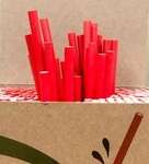 SafePro JPSR 5-Inch Red Unwrapped Paper Straws, 2000/CS