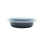 SafePro MC718, 16 Oz. Round Microwavable Containers Combo, Black Bottom, 150/CS