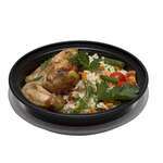 SafePro MC723, 24 Oz. Round Microwavable Containers Combo, Black Bottom, 150/CS