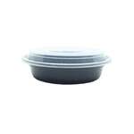SafePro MC723, 24 Oz. Round Microwavable Containers Combo, Black Bottom, 150/CS