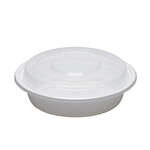 SafePro MC723W, 24 Oz. Round Microwavable Containers Combo, White Bottom, 150/CS