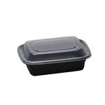 SafePro MC818, 12 Oz. Rectangular Microwavable Containers Combo, Black Bottom, 150/CS