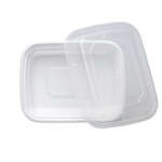 SafePro MC818W, 12 Oz. Rectangular Microwavable Containers Combo, White Bottom, 150/CS