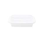 SafePro MC838W 24 Oz. Rectangular Microwavable Containers Combo, White Bottom, 150/CS