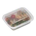 SafePro MC868W, 28 Oz. Rectangular Microwavable Containers Combo, White Bottom, 150/CS