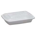 SafePro MC868W, 28 Oz. Rectangular Microwavable Containers Combo, White Bottom, 150/CS