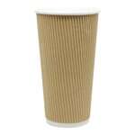 SafePro SB43 20 Oz Kraft Ripple Hot Cups, 500/Cs