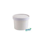 SafePro SP100 12 Oz. White Paper Soup Containers Combo with Vented Lids, 250/CS