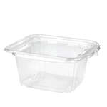 SafePro TE48 48 Oz Tamper Evident Clear Plastic Container with Hinged Lid, 150/CS