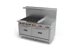 Sierra SR-6B-24G-60, 60-inch Gas Range with 6 Burners, 1 24-inch Griddle, and 2 Ovens, 283,000 BTU (Discontinued)