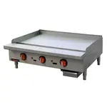 Sierra SRTG-36, 36-Inch Heavy-Duty Thermostatic Gas Griddle with 3 Burners, 90,000 BTU (Discontinued)