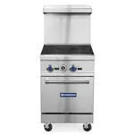 Standard Range SR-R24-24CB, 24-Inch Commercial Gas Range with 24-Inch Charbroiler Top, 1 Oven - 103,000 BTU