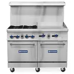 Standard Range SR-R48-24MG, 48-Inch Commercial Gas Range w/ 4 Burners, 24-Inch Griddle Top, 2 Ovens - 246,000 BTU