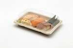 STI ST-3G-BASE, 6.5x4.5x0.75-Inch Wheat Straw Sushi Tray, 800/CS (Lids Sold Separately)