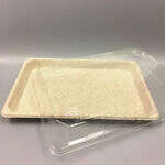 STI ST-6G-LID, 8.63x3.5 PET Clear Plastic Sushi Tray Lid, 800/CS (Base Sold Separately)