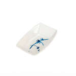 Thunder Group 0001BB 2 Oz 3.5 x 2.38 Inch Asian Blue Bamboo Melamine Rectangular White Sauce Dish, DZ