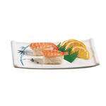 Thunder Group 0011BB 8.5 x 4.75 Inch Asian Blue Bamboo Melamine Rectangular White Sashimi Platter, DZ