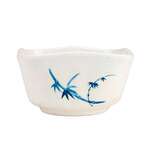 Thunder Group 1035BB 6 Oz 3.38 Inch Asian Blue Bamboo Melamine Round White Vegetable Dish, DZ