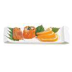 Thunder Group 1501BB 8.5 x 3.75 Inch Asian Blue Bamboo Melamine Rectangular White Vegetable Serving Plate, DZ