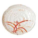 Thunder Group 1808 8.25 Inch Diameter Asian Gold Orchid Melamine Lotus Shape Plate, DZ