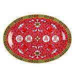 Thunder Group 2008TR 8 x 6 Inch Asian Longevity Melamine Oval Platter, DZ
