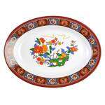 Thunder Group 2110TP 9 Oz 10 x 7.5 Inch Asian Peacock Melamine Oval Deep Platter, DZ