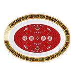 Thunder Group 2112TR 16 Oz 12 x 9 Inch Asian Longevity Melamine Oval Deep Platter, DZ