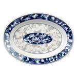 Thunder Group 2114DL 28 Oz 14.12 x 10.63 Inch Asian Blue Dragon Melamine Rectangular Deep Platter, DZ