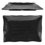 Thunder Group 24140BK 13.5 x 9.12 Inch Western Classic Black Melamine Rectangular Wave Plate, DZ