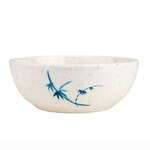 Thunder Group 3001BB 10 Oz 4.5 Inch Asian Blue Bamboo Melamine White Round Bowl, DZ
