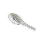 7003BB.75 Oz 5.63 x 1.63 Inch Asian Blue Bamboo Melamine White Wonton Soup Spoon, DZ