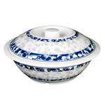8011DL 80 Oz 11 Inch Diameter Asian Blue Dragon Melamine Serving Bowl with Lid, EA