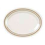 Thunder Group AD209AA 9.5 x 7.25 Inch Western Arcadia Oval Melamine Beige Platter, DZ