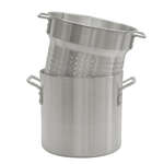 Thunder Group ALSKPC120, 20-Quart Aluminum Pasta Cooker Set With Mirror Finish