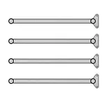 Thunder Group CMSC0018K, 18" Security Cage Supporting Bar, Fits 1836/1848/1860, Set of 4
