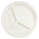 Thunder Group CR710V 10.25 Inch Western Ivory 3 Compartment Melamine Plate, DZ