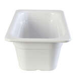 Thunder Group GN1144W, 1/4 Size 4-Inch Deep Melamine Anti-Jam Food Pan, White