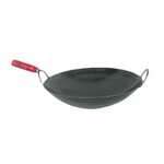 IRWC007, 16x4.5-inch Steel Wok, with 4.875-inch Wooden Handle, EA