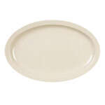 Thunder Group NS515T 13.25 x 9.63 Inch Western Nustone Tan Melamine Oval Beige Narrow Rim Platter, DZ