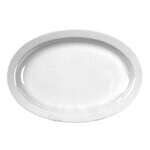 Thunder Group NS516W 15.5 x 10.8 Inch Western Nustone White Melamine Oval Narrow Rim Platter, DZ