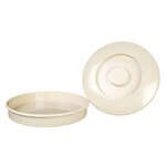 Thunder Group NS608T 8.25 Inch Western Nustone Tan Melamine Round Beige Tortilla Server with Lid, DZ