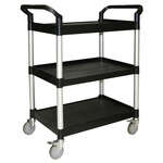 Thunder Group PLBC3316B, 33-1/2"x16-1/8"x37" 3-Tier Bus Cart, Black