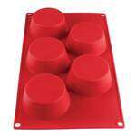 PLBM003S, 4.57-Ounce Muffin High Heat Silicone Baking Mold, 5 Cavities